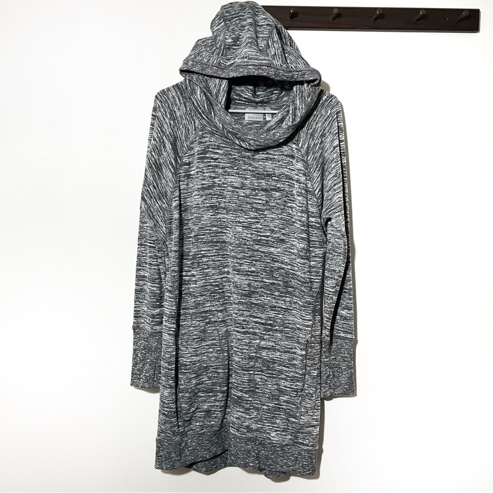Athleta Blissful Hoodie Sweater Dress in Grey Sz M
